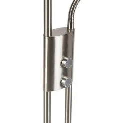 QAZQA Jazzy - LED Dimmable Lampadaire Eclairage Indirect Moderne Variateur Inclus - 1 Lumière - H 1845 Mm - Acier - Design,Moderne - Éclairage Intérieur - Salon - Acier -Lampadaire Soldes 2022 11227174 5