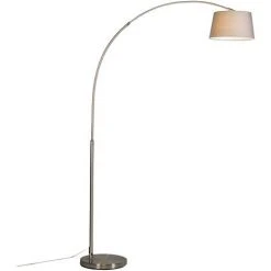 QAZQA Arc-basic - Lampe Arquée Moderne - 1 Lumière - H 1700 Mm - Gris - Moderne - Éclairage Intérieur - Salon - Gris