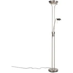 QAZQA Diva - LED Dimmable Lampadaire Eclairage Indirect Moderne Variateur Inclus - H 1800 Mm - Acier - Moderne - Éclairage Intérieur - Salon I Chambre I Cuisine I Salle à Manger - Acier