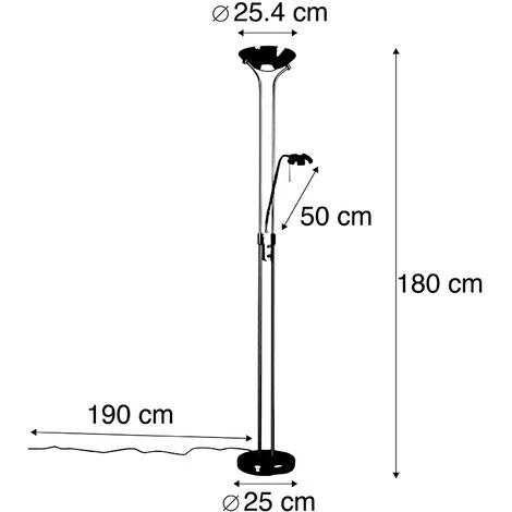 QAZQA Diva - LED Dimmable Lampadaire Eclairage Indirect Moderne Variateur Inclus - 1 Lumière - H 1800 Mm - Bronze - Moderne - Éclairage Intérieur - Salon I Chambre I Cuisine I Salle à Manger - Bronze 6 QAZQA Diva - LED Dimmable Lampadaire Eclairage Indirect Moderne Variateur Inclus - 1 Lumière - H 1800 Mm - Bronze - Moderne - Éclairage Intérieur - Salon I Chambre I Cuisine I Salle à Manger - Bronze – Image 4