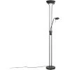 QAZQA Diva - LED Dimmable Lampadaire Eclairage Indirect Moderne Variateur Inclus - 2 Lumière - H 1800 Mm - Noir - Moderne - Éclairage Intérieur - Salon I Chambre I Cuisine I Salle à Manger - Noir -Lampadaire Soldes 2022 11227601 1