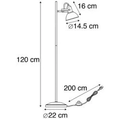 QAZQA Tommy - Lampadaire Rustique - 1 Lumière - H 1200 Mm - Anthracite - Rustique - Éclairage Intérieur - Salon I Chambre I Cuisine I Salle à Manger - Anthracite 10 QAZQA Tommy - Lampadaire Rustique - 1 Lumière - H 1200 Mm - Anthracite - Rustique - Éclairage Intérieur - Salon I Chambre I Cuisine I Salle à Manger - Anthracite -Lampadaire Soldes 2022 11227844 4