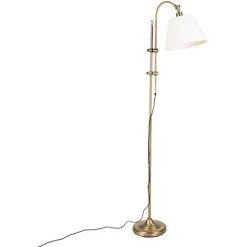 QAZQA Ashley - Lampadaire Avec Abat-jour Classique/Antique - 1 Lumière - H 1800 Mm - Bronze - Classique/Antique - Éclairage Intérieur - Salon I Chambre I Cuisine I Salle à Manger - Bronze