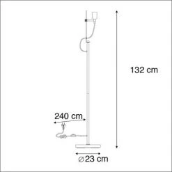 QAZQA Slide - Lampadaire Moderne - 1 Lumière - H 1320 Mm - Noir - Moderne - Éclairage Intérieur - Salon I Chambre I Cuisine I Salle à Manger - Noir -Lampadaire Soldes 2022 11228236 4