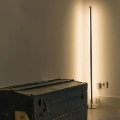 QAZQA Line-up - LED Dimmable Lampadaire Moderne Variateur Inclus - 1 Lumière - H 1220 Mm - Chrome - Moderne - Éclairage Intérieur - Salon I Chambre I Cuisine I Salle à Manger - Chrome -Lampadaire Soldes 2022 11280328 2