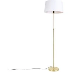 QAZQA Parte Fl - Lampadaire Moderne - 1 Lumière - H 1720 Mm - Doré/Laiton - Design,Moderne - Éclairage Intérieur - Salon I Chambre I Cuisine I Salle à Manger - Doré/Laiton