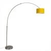QAZQA Satin - Lampe Arquée Moderne - 1 Lumière - H 2200 Mm - Jaune - Moderne - Éclairage Intérieur - Salon I Chambre I Cuisine I Salle à Manger - Jaune