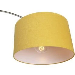 QAZQA Satin - Lampe Arquée Moderne - 1 Lumière - H 2200 Mm - Jaune - Moderne - Éclairage Intérieur - Salon I Chambre I Cuisine I Salle à Manger - Jaune -Lampadaire Soldes 2022 11559184 3