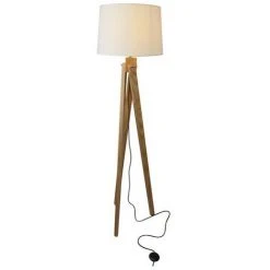 BARCELONA LED Lampadaire Trépied En Bois "Nashua" E27