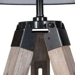 QAZQA Rio Fl - Lampe De Table Trépied/tripode Industriel - 1 Lumière - H 1440 Mm - Marron - Rustique - Éclairage Intérieur - Salon I Chambre I Cuisine I Salle à Manger - Marron -Lampadaire Soldes 2022 11769138 3