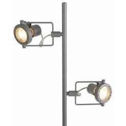 QAZQA Suplux - Lampadaire Industriel - 2 Lumière - H 1500 Mm - Anthracite - Rustique - Éclairage Intérieur - Salon I Chambre I Cuisine I Salle à Manger - Anthracite