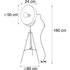 QAZQA Magna Yeyang - Lampe De Table Trépied/tripode Moderne - 1 Lumière - H 160 Cm - Noir - Moderne - Éclairage Intérieur - Salon I Chambre I Cuisine I Salle à Manger - Noir -Lampadaire Soldes 2022 11947314 4