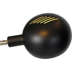 QAZQA Sixties Fl - Lampe Sur Pied Bras Articulé Design - 5 Lumière - H 1980 Mm - Noir - Design - Éclairage Intérieur - Salon - Noir -Lampadaire Soldes 2022 12013919 3