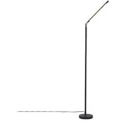 QAZQA Berdien Fl - LED Dimmable Lampadaire Moderne Variateur Inclus - 1 Lumière - H 1630 Mm - Noir - Moderne - Éclairage Intérieur - Salon - Noir