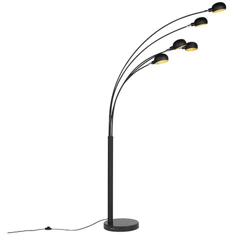 QAZQA Sixties - Lampadaire Design - 5 Lumière - H 2155 Mm - Noir - Moderne,Design - Éclairage Intérieur - Salon I Chambre - Noir 3 QAZQA Sixties - Lampadaire Design - 5 Lumière - H 2155 Mm - Noir - Moderne,Design - Éclairage Intérieur - Salon I Chambre - Noir