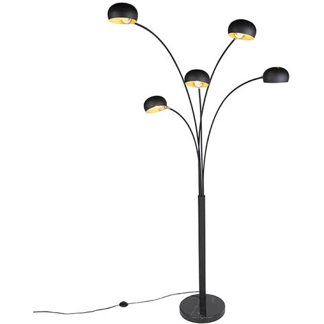 QAZQA Sixties - Lampadaire Design - 5 Lumière - H 2155 Mm - Noir - Moderne,Design - Éclairage Intérieur - Salon I Chambre - Noir 5 QAZQA Sixties - Lampadaire Design - 5 Lumière - H 2155 Mm - Noir - Moderne,Design - Éclairage Intérieur - Salon I Chambre - Noir – Image 3
