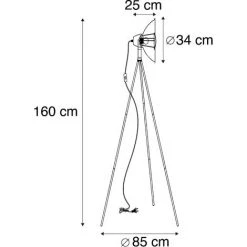 QAZQA Magna Yeyang - Lampe De Table Trépied/tripode Moderne - 1 Lumière - H 1600 Mm - Noir - Moderne - Éclairage Intérieur - Salon I Chambre - Noir -Lampadaire Soldes 2022 12179876 4