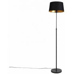 QAZQA Parte Fl - Lampadaire Avec Abat-jour Classique/Antique - 1 Lumière - H 1680 Mm - Noir - Classique/Antique - Éclairage Intérieur - Salon I Chambre - Noir