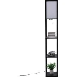 HOMCOM Lampadaire étagère Lampe étagère 26L X 26l X 160H Cm 3 étagères 4 Niveaux MDF Noir - Noir -Lampadaire Soldes 2022 12980843 5