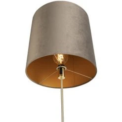 QAZQA Parte Fl - Lampadaire Avec Abat-jour Rustique - 1 Lumière - H 1865 Mm - Taupe - Rustique - Éclairage Intérieur - Salon I Chambre I Cuisine I Salle à Manger - Taupe -Lampadaire Soldes 2022 13262554 3