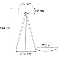 QAZQA Tripe - Lampe De Table Trépied/tripode Moderne - 1 Lumière - H 1440 Mm - Blanc - Moderne - Éclairage Intérieur - Salon I Chambre I Cuisine I Salle à Manger - Blanc -Lampadaire Soldes 2022 13262560 4