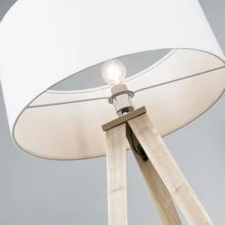 QAZQA Tripe - Lampe De Table Trépied/tripode Moderne - 1 Lumière - H 1440 Mm - Blanc - Moderne - Éclairage Intérieur - Salon I Chambre I Cuisine I Salle à Manger - Blanc -Lampadaire Soldes 2022 13262560 5