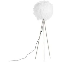 QAZQA Feather - Lampe De Table Trépied/tripode Moderne - 1 Lumière - H 1550 Mm - Blanc - Moderne - Éclairage Intérieur - Salon I Chambre I Cuisine I Salle à Manger - Blanc