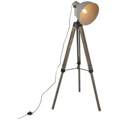 QAZQA Laos - Lampe De Table Trépied/tripode Industriel - 1 Lumière - H 1440 Mm - Marron - Rustique - Éclairage Intérieur - Salon I Chambre I Cuisine I Salle à Manger - Marron