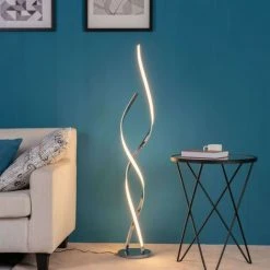 KOSILUM Lampadaire LED Ultra Design - 126 Cm Cascada - Argenté / Chromé