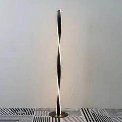 KOSILUM Lampadaire H120 Cm Torsade Noir LED - Kazan - Noir -Lampadaire Soldes 2022 13431800 3