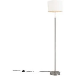 QAZQA Vt - Lampadaire Moderne - 1 Lumière - H 1510 Mm - Blanc - Moderne - Éclairage Intérieur - Salon I Chambre I Cuisine I Salle à Manger - Blanc