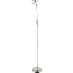 ETC-SHOP Lampadaire Spot Pivotant Lampe De Salon Sur Pied Lampadaire Moderne Verre, Flexo, Argent-métallique, 1x E14, LxH 51 X 154 Cm