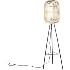 QAZQA Manila - Lampadaire Rustique - 1 Lumière - H 1390 Mm - Beige - Rustique,Rustique - Éclairage Intérieur - Salon I Chambre - Beige