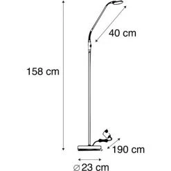 QAZQA Eva - LED Dimmable Lampe De Lecture Moderne Variateur Inclus - 1 Lumière - H 1580 Mm - Bronze - Moderne - Éclairage Intérieur - Salon I Chambre - Bronze -Lampadaire Soldes 2022 13546908 4