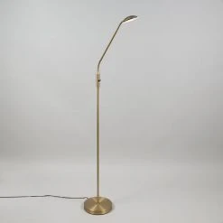 QAZQA Eva - LED Dimmable Lampe De Lecture Moderne Variateur Inclus - 1 Lumière - H 1580 Mm - Bronze - Moderne - Éclairage Intérieur - Salon I Chambre - Bronze -Lampadaire Soldes 2022 13546908 5