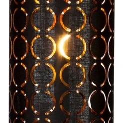 Lampadaire Design Salon Plafond Projecteur Anneau Découpes Lampe Sur Pied Noir Or Globo 15329S -Lampadaire Soldes 2022 13636150 5