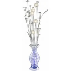 ETC-SHOP Lampadaire Lampadaire Lampadaire Lampadaire Chambre, Changeur De Couleur RVB, Argent Chromé, 6x LED RVB 1 Watt 430 Lumens Blanc Chaud, DxH 45x148 Cm -Lampadaire Soldes 2022 13636429 5