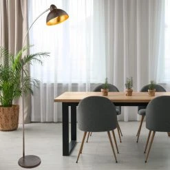 Lampe Arc Feuille D'or Design Salon Salle De Travail éclairage Lampadaire Rouille Globo 24703SR -Lampadaire Soldes 2022 13636744 5