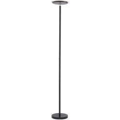ETC-SHOP Lampadaire Lampadaire LED Uplighter Lampadaire Salon Variateur Avec Spot Orientable, Métal Noir, 1x LED 22W 1700 Lm Blanc Chaud, H 181 Cm