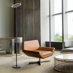 ETC-SHOP Lampadaire Lampadaire LED Uplighter Lampadaire Salon Variateur Avec Spot Orientable, Métal Noir, 1x LED 22W 1700 Lm Blanc Chaud, H 181 Cm -Lampadaire Soldes 2022 13637237 4