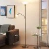 LINDBY LED Lampadaire 'Jost' En Métal Pour Salon & Salle à Manger - Nickel Satiné, Blanc Givré -Lampadaire Soldes 2022 13776461 1