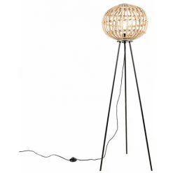 QAZQA Canna - Lampe De Table Trépied/tripode Rustique - 1 Lumière - H 1395 Mm - Naturel - Rustique - Éclairage Intérieur - Salon I Chambre - Naturel