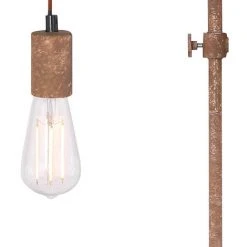 ETC-SHOP Lampadaire, Dimmable, Réglable En Hauteur, Lampe De Télécommande En Bois, Rouille Dans Un Ensemble Comprenant Des Ampoules LED RVB -Lampadaire Soldes 2022 14309186 2
