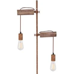 ETC-SHOP Lampadaire, Dimmable, Réglable En Hauteur, Lampe De Télécommande En Bois, Rouille Dans Un Ensemble Comprenant Des Ampoules LED RVB -Lampadaire Soldes 2022 14309186 5