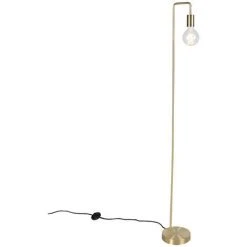 QAZQA Facil - Lampadaire Moderne - 1 Lumière - H 1450 Mm - Doré/Laiton - Moderne - Éclairage Intérieur - Salon I Chambre I Cuisine I Salle à Manger - Doré/Laiton