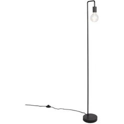 QAZQA Facil - Lampadaire Moderne - 1 Lumière - H 1450 Mm - Noir - Moderne - Éclairage Intérieur - Salon I Chambre I Cuisine I Salle à Manger - Noir