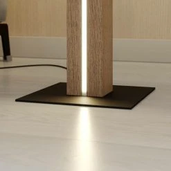 LINDBY Lampadaire Tissu à Intensité Variable 'Garry' En Textile Pour Salon & Salle à Manger - Blanc, Chêne Clair, Noir -Lampadaire Soldes 2022 14901889 3