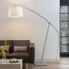 LUCANDE Lampadaire 'Nevika' En Textile Pour Chambre à Coucher - Blanc, Chromé, Argenté -Lampadaire Soldes 2022 14901923 1