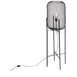 QAZQA Bliss_mesh - Lampadaire Moderne - 1 Lumière - H 1350 Mm - Noir - Moderne - Éclairage Intérieur - Salon I Chambre - Noir
