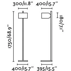 STAND UP LAMPADAIRE ALUMINIUM ABAT JOUR Cm 175X40X30 FARO BARCELONA 57210 -Lampadaire Soldes 2022 15598284 5